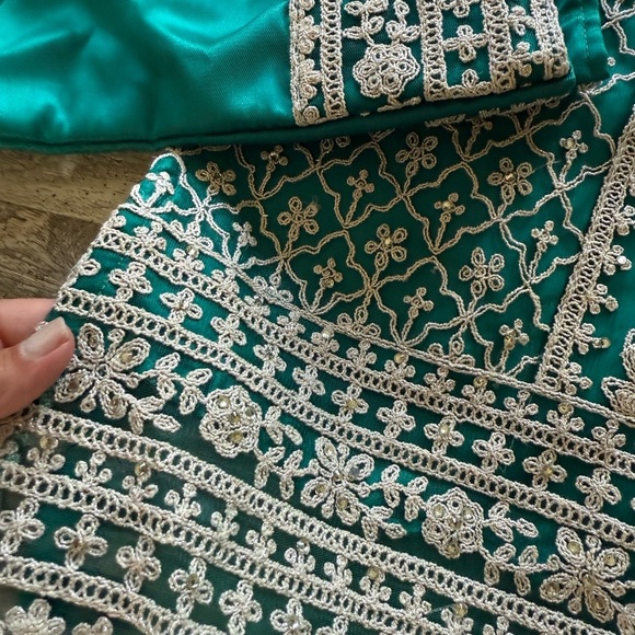 Size small handmade dark teal three piece Punjabi - Picture 4 of 6